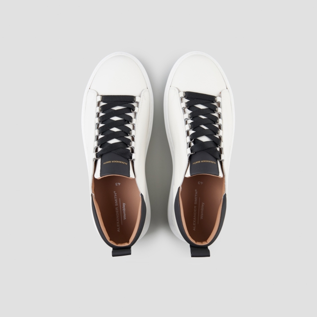 Sneakers Alexander Smith wembley man in white leather with black details - 6