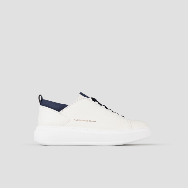 Sneakers Alexander Smith wembley man in white leather with blue details - 1