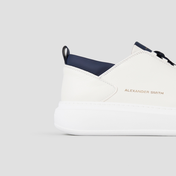 Sneakers Alexander Smith wembley man in white leather with blue details - 3