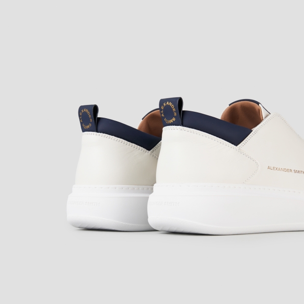 Sneakers Alexander Smith wembley man in white leather with blue details - 5