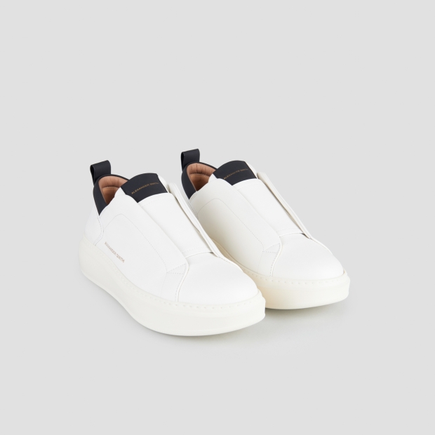 Sneakers Alexander Smith wembley slip-on man in white leather and black details - 4