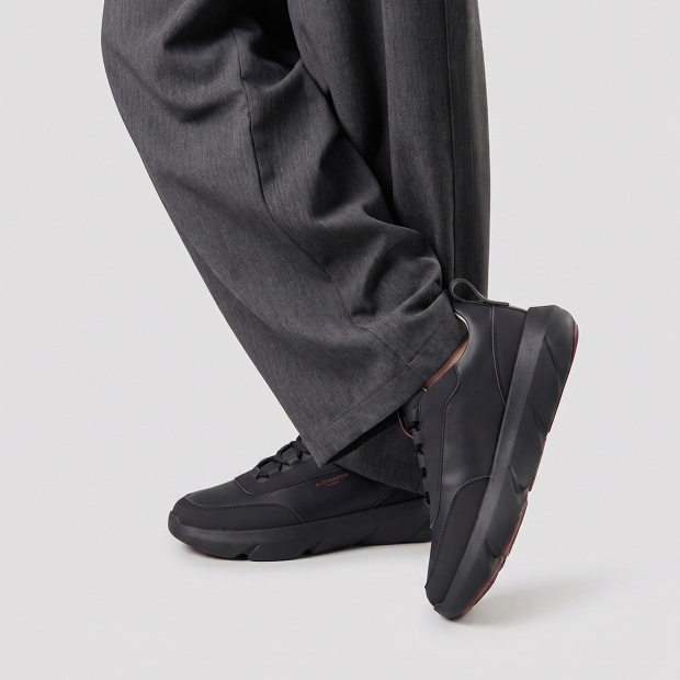 Sneakers Alexander Smith eclipse man in black leather and black sole - 2