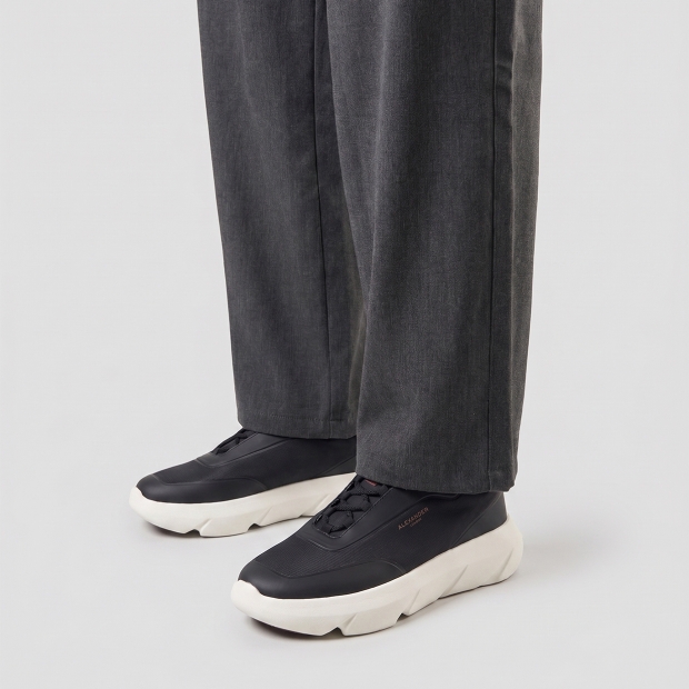 Sneakers Alexander Smith eclipse man in black leather and rip-stop nylon - 2