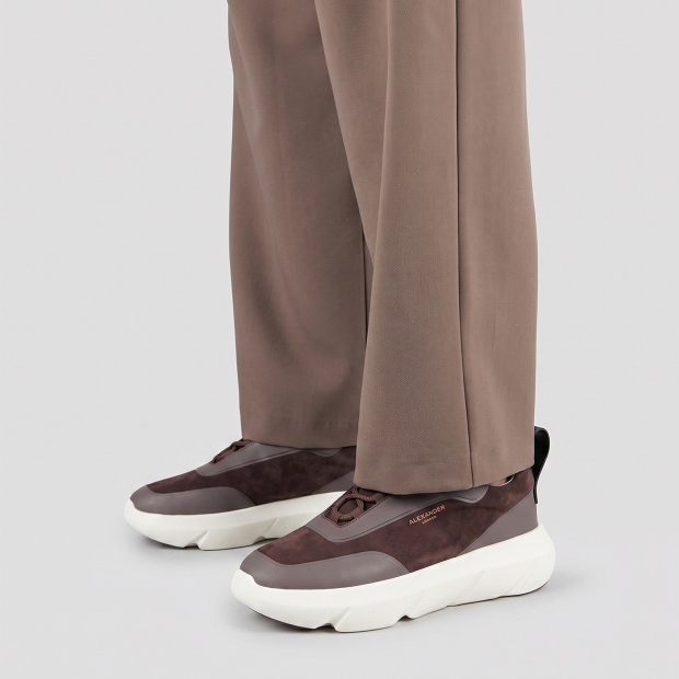 Sneakers Alexander Smith eclipse man in brown suede and leather - 2