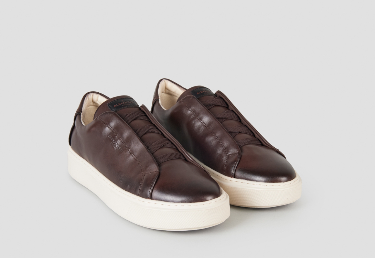 Sneakers Alexander Smith london man slip-on in brown brushed leather - 1