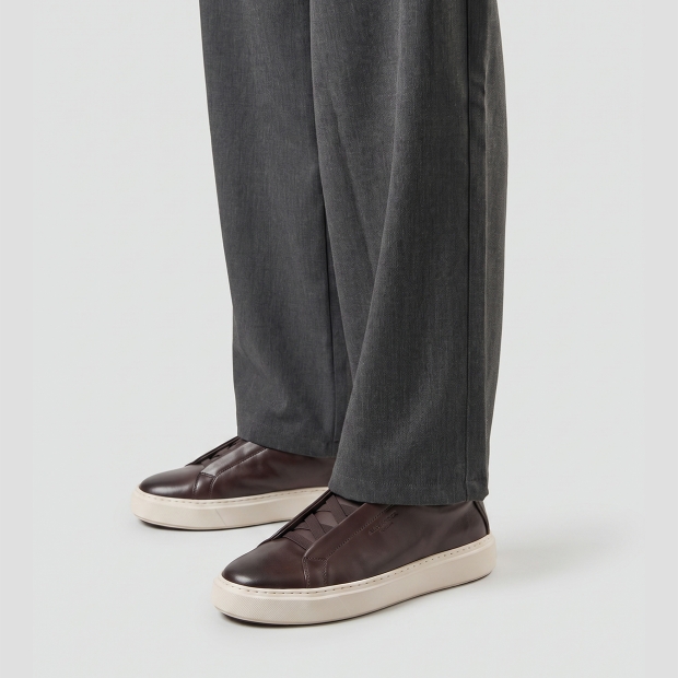 Sneakers Alexander Smith london man slip-on in brown brushed leather - 2