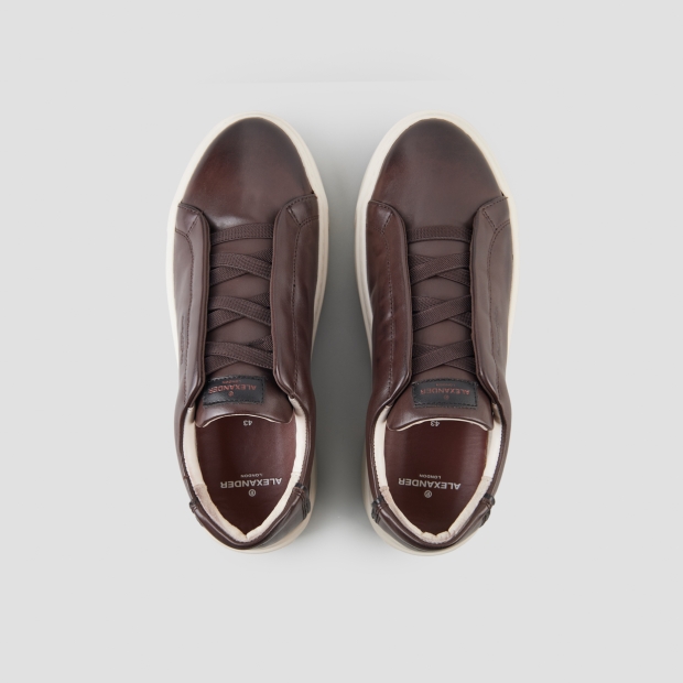 Sneakers Alexander Smith london man slip-on in brown brushed leather - 6