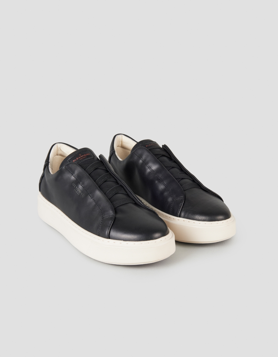 Sneakers Alexander Smith london man slip-on in black brushed leather - 1