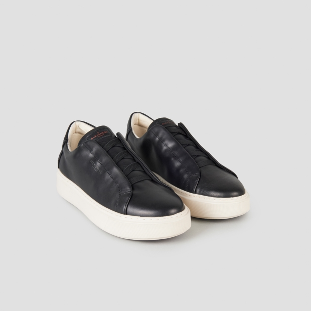 Sneakers Alexander Smith london man slip-on in black brushed leather - 1