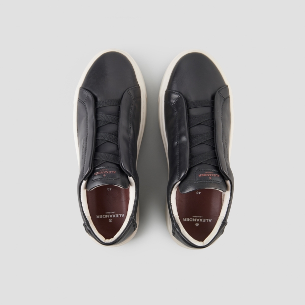Sneakers Alexander Smith london man slip-on in black brushed leather - 6