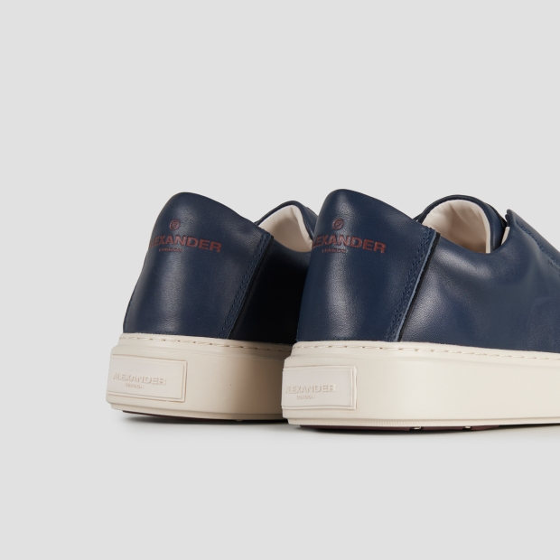 Sneakers Alexander Smith london man slip-on in blue brushed leather - 5