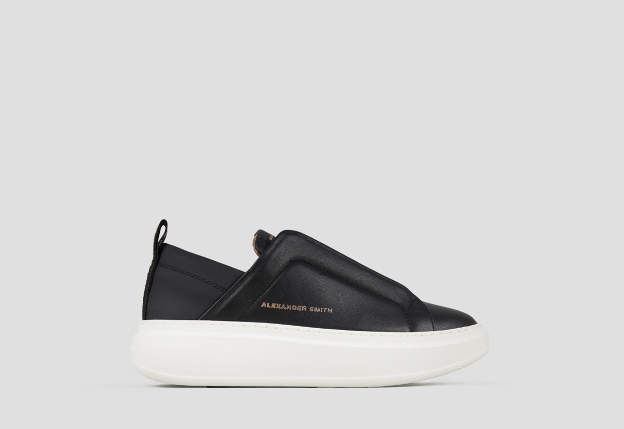Sneakers Alexander Smith wembley slip-on donna in pelle nera - 1