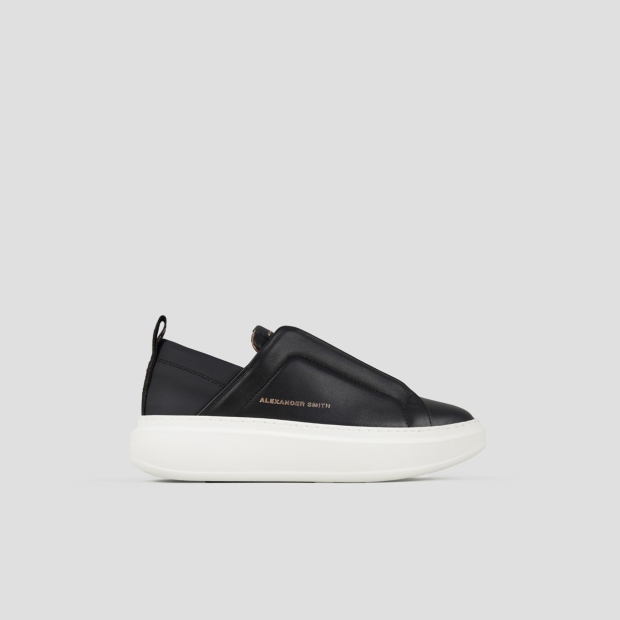 Sneakers Alexander Smith wembley slip-on donna in pelle nera - 1
