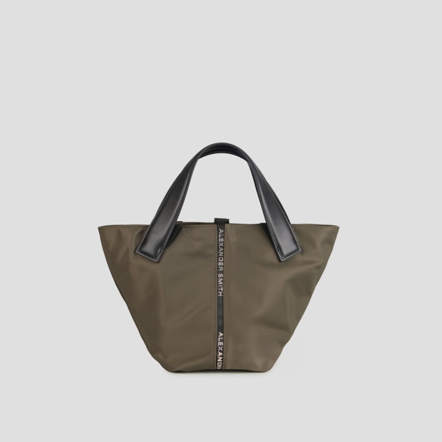 Sneakers Alexander Smith lauren small borsa a mano con tracolla in nylon verde militare - 1