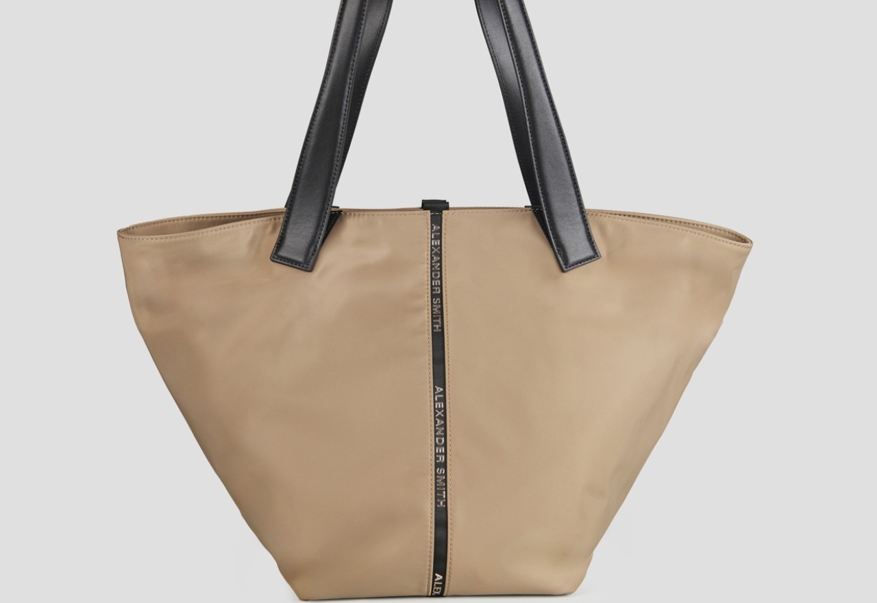 Sneakers Alexander Smith lauren large borsa a spalla in nylon beige - 1