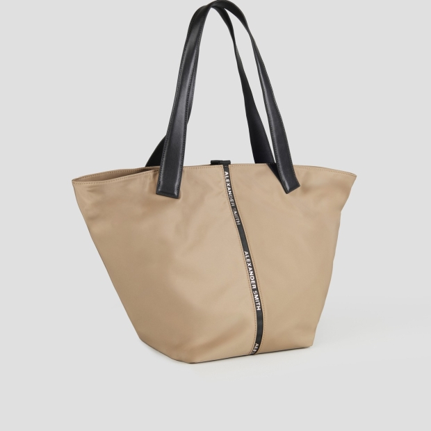 Sneakers Alexander Smith lauren large borsa a spalla in nylon beige - 3