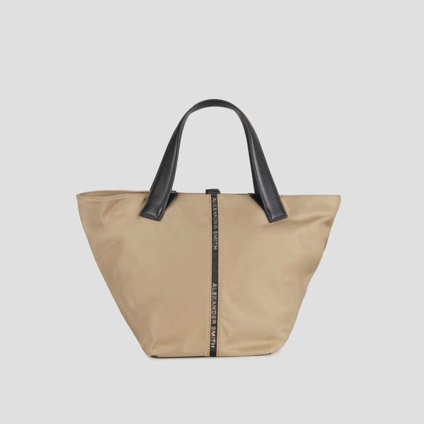 Sneakers Alexander Smith lauren medium borsa a mano con tracolla in nylon beige - 1