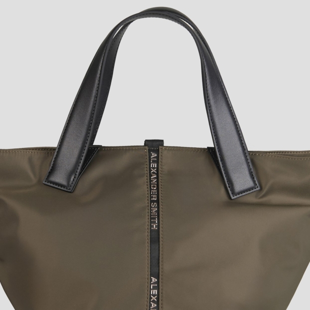 Sneakers Alexander Smith lauren medium borsa a mano con tracolla in nylon verde militare - 5