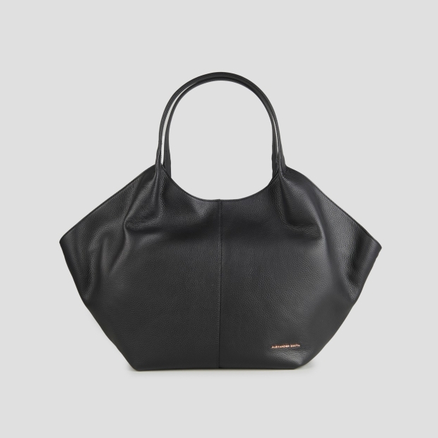 Sneakers Alexander Smith rachel large borsa a spalla in pelle bottalata nera - 1