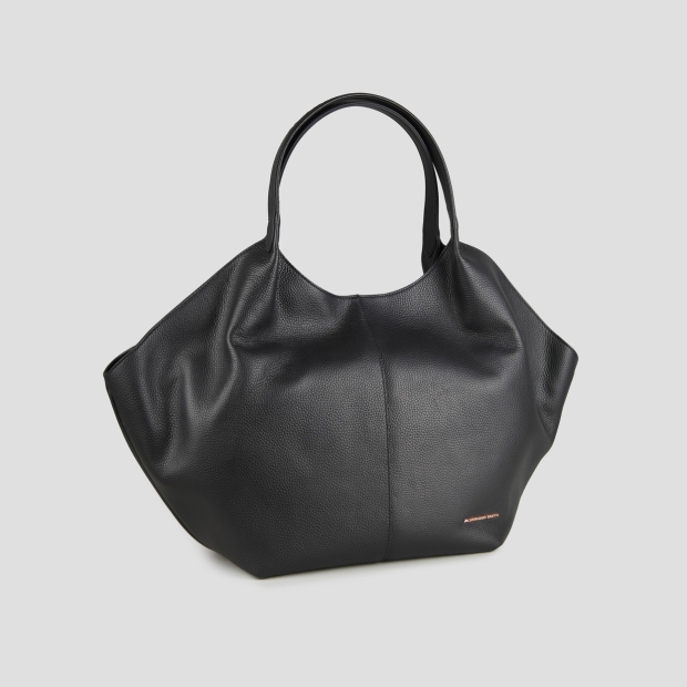 Sneakers Alexander Smith rachel large borsa a spalla in pelle bottalata nera - 3