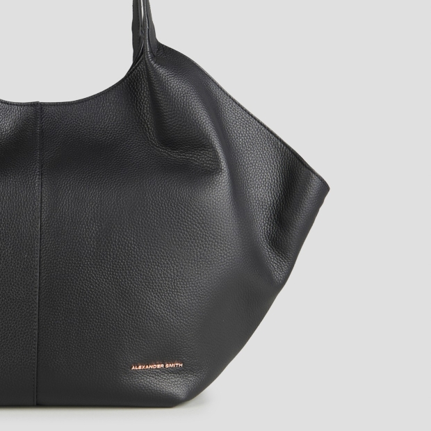 Sneakers Alexander Smith rachel large borsa a spalla in pelle bottalata nera - 5