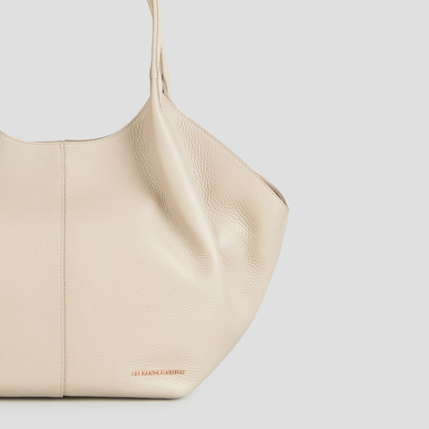 Sneakers Alexander Smith rachel medium borsa a spalla in pelle bottalata avorio scuro - 5