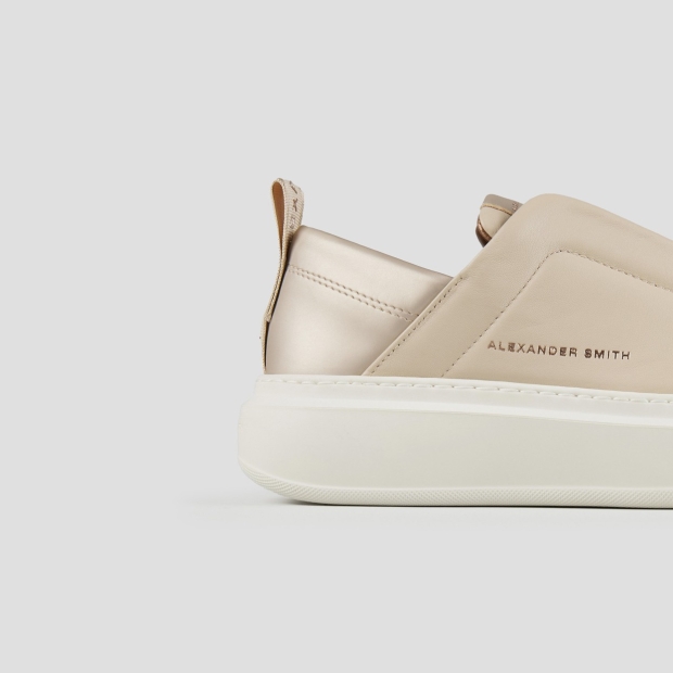 Sneakers Alexander Smith wembley slip-on donna in pelle beige - 2