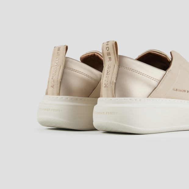 Sneakers Alexander Smith wembley slip-on donna in pelle beige - 4