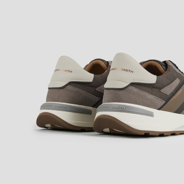 Sneakers Alexander Smith liverpool uomo in morbida pelle marrone e nylon slavato in tinta - 4