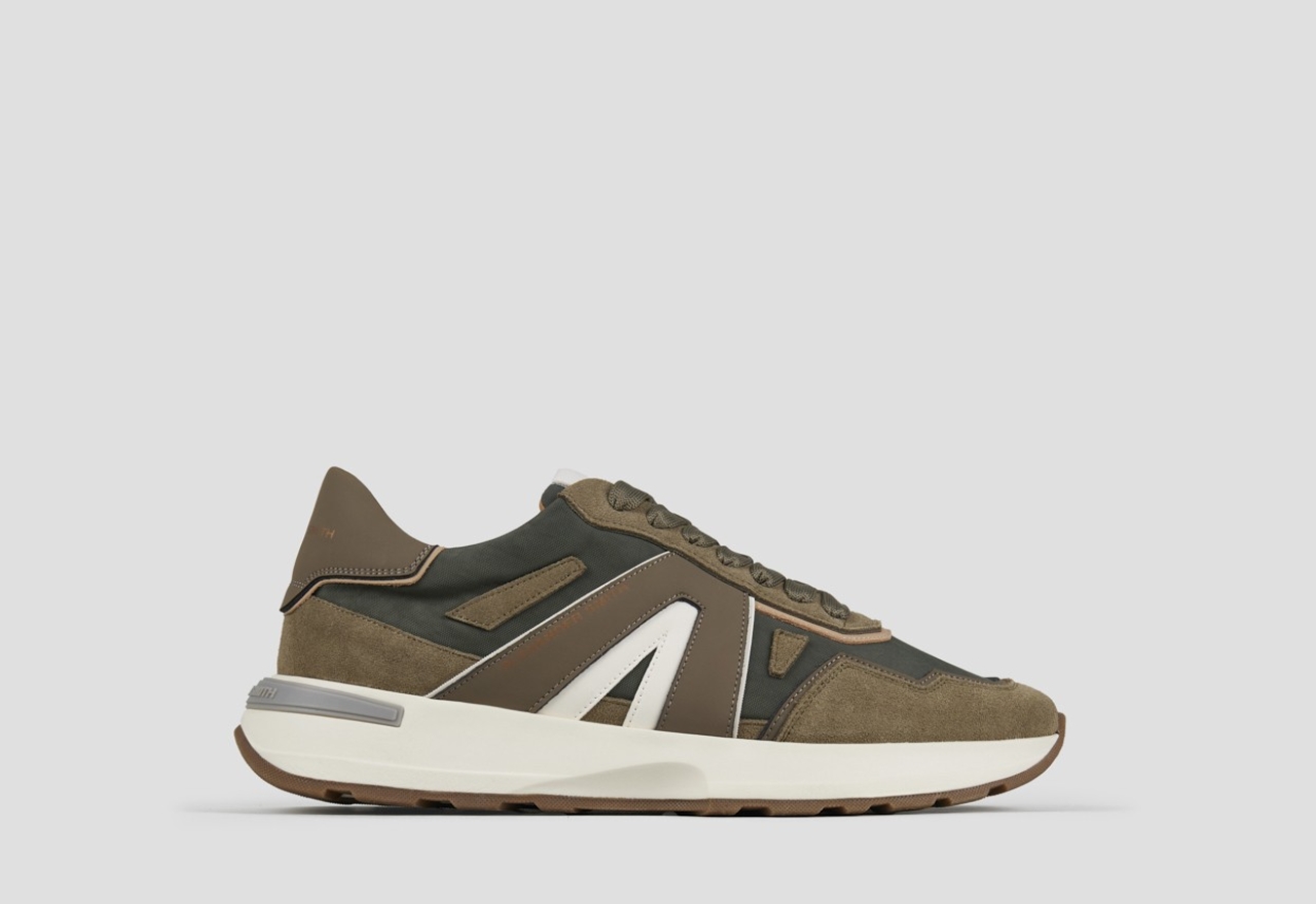 Sneakers Alexander Smith liverpool uomo in morbida pelle verde e nylon slavato in tinta - 1