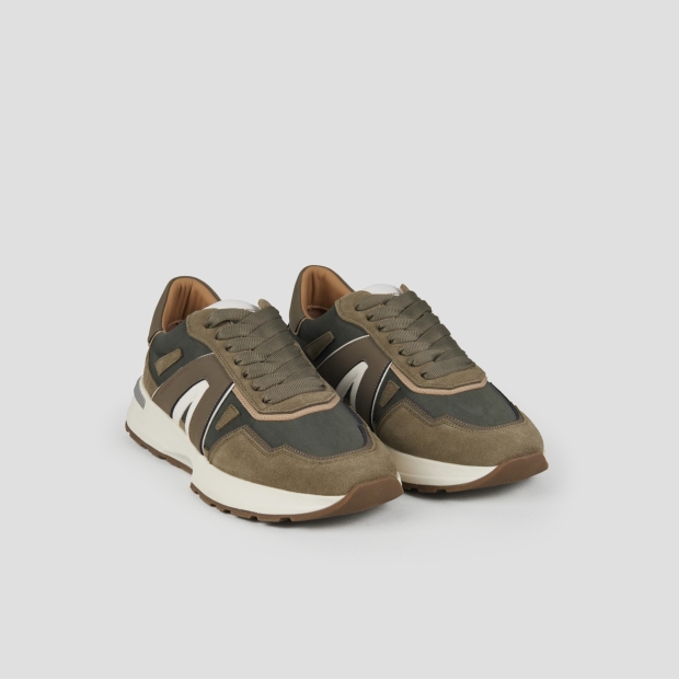 Sneakers Alexander Smith liverpool uomo in morbida pelle verde e nylon slavato in tinta - 3