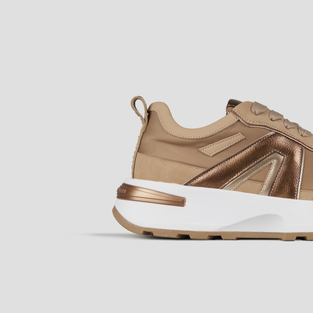 Sneakers Alexander Smith liverpool donna in nylon sabbia e laminato polveroso in tinta - 2