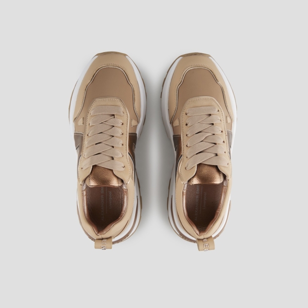 Sneakers Alexander Smith liverpool donna in nylon sabbia e laminato polveroso in tinta - 5