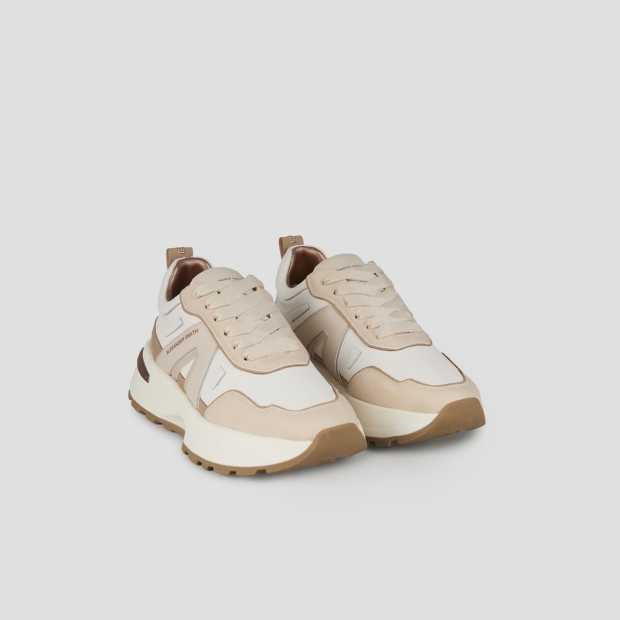 Sneakers Alexander Smith liverpool donna in pelle e suede beige - 3