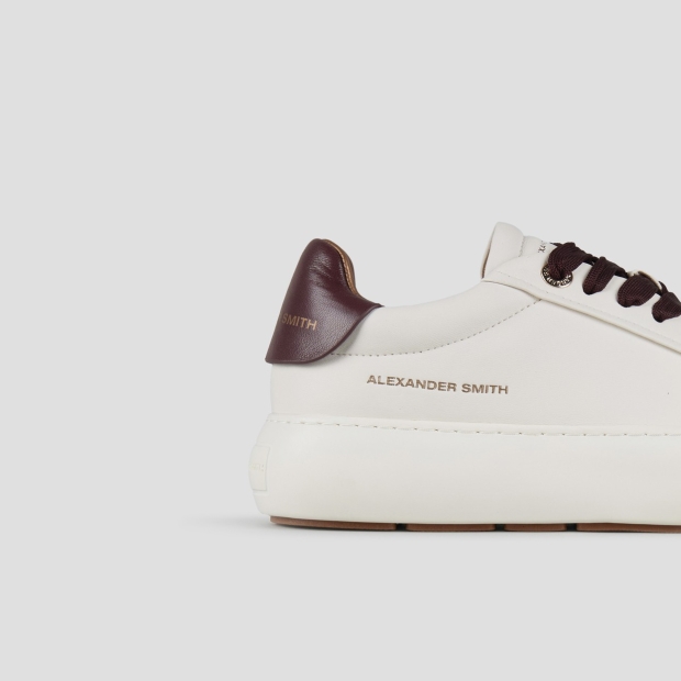 Sneakers Alexander Smith soho donna in morbida pelle bianca e dettagli bordeaux - 2