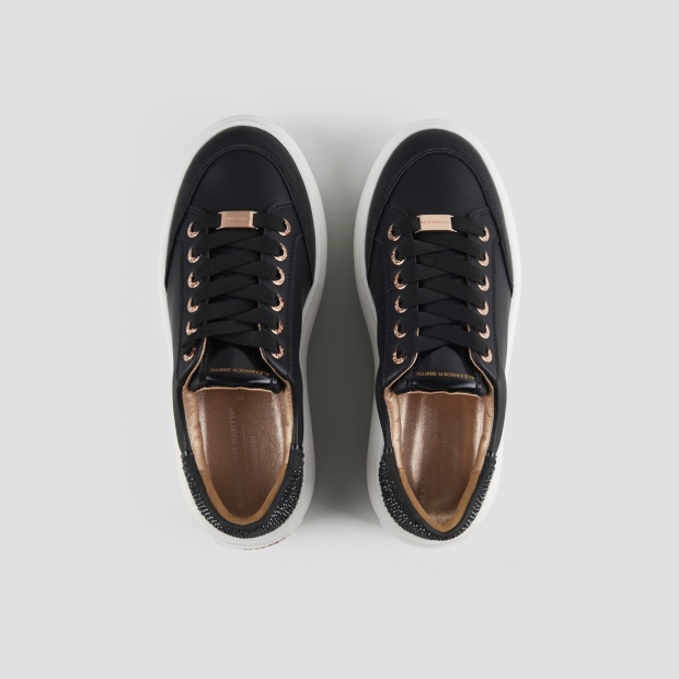 Sneakers Alexander Smith lancaster donna in pelle nera e tallone con microborchie - 5