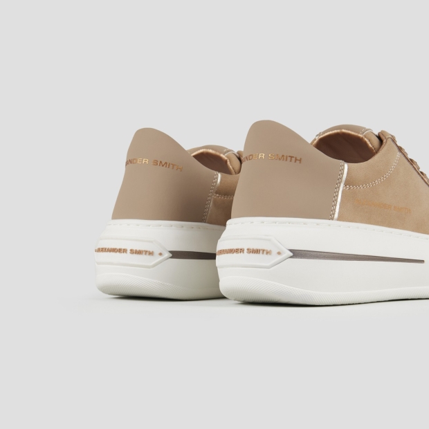 Sneakers Alexander Smith lancaster donna in suede cognac e tallone in pelle gommata - 4