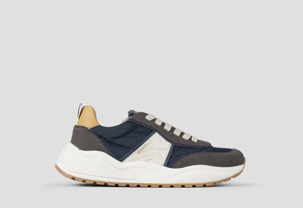 Sneakers Alexander Smith blaze uomo in marrone e blu con logo laterale bianco - 1