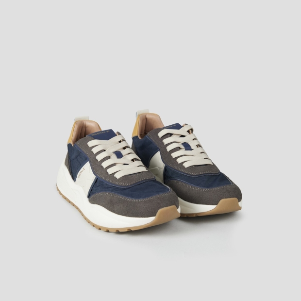 Sneakers Alexander Smith blaze uomo in marrone e blu con logo laterale bianco - 3