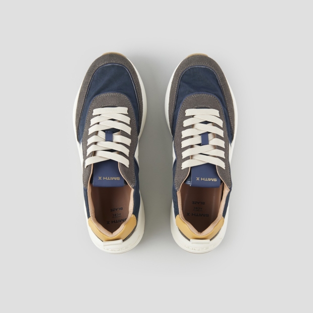 Sneakers Alexander Smith blaze uomo in marrone e blu con logo laterale bianco - 5