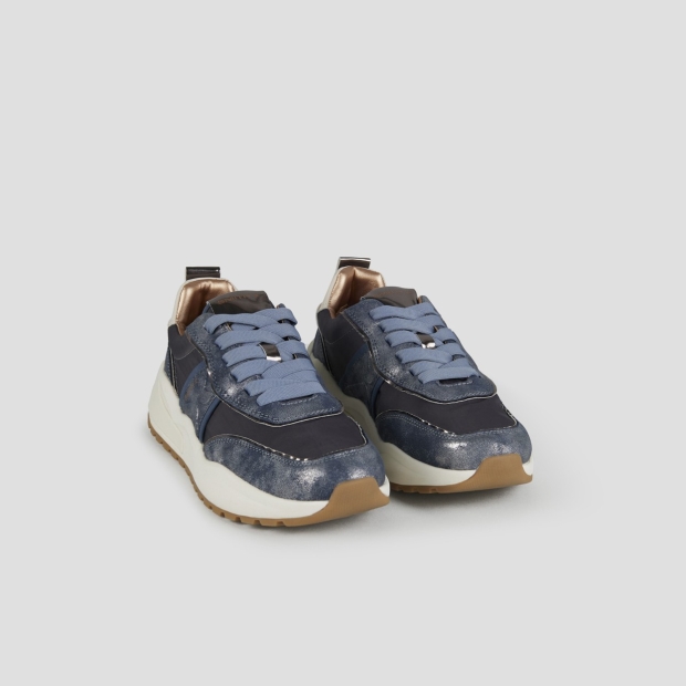 Sneakers Alexander Smith blaze donna in nylon e laminato polveroso blu - 3