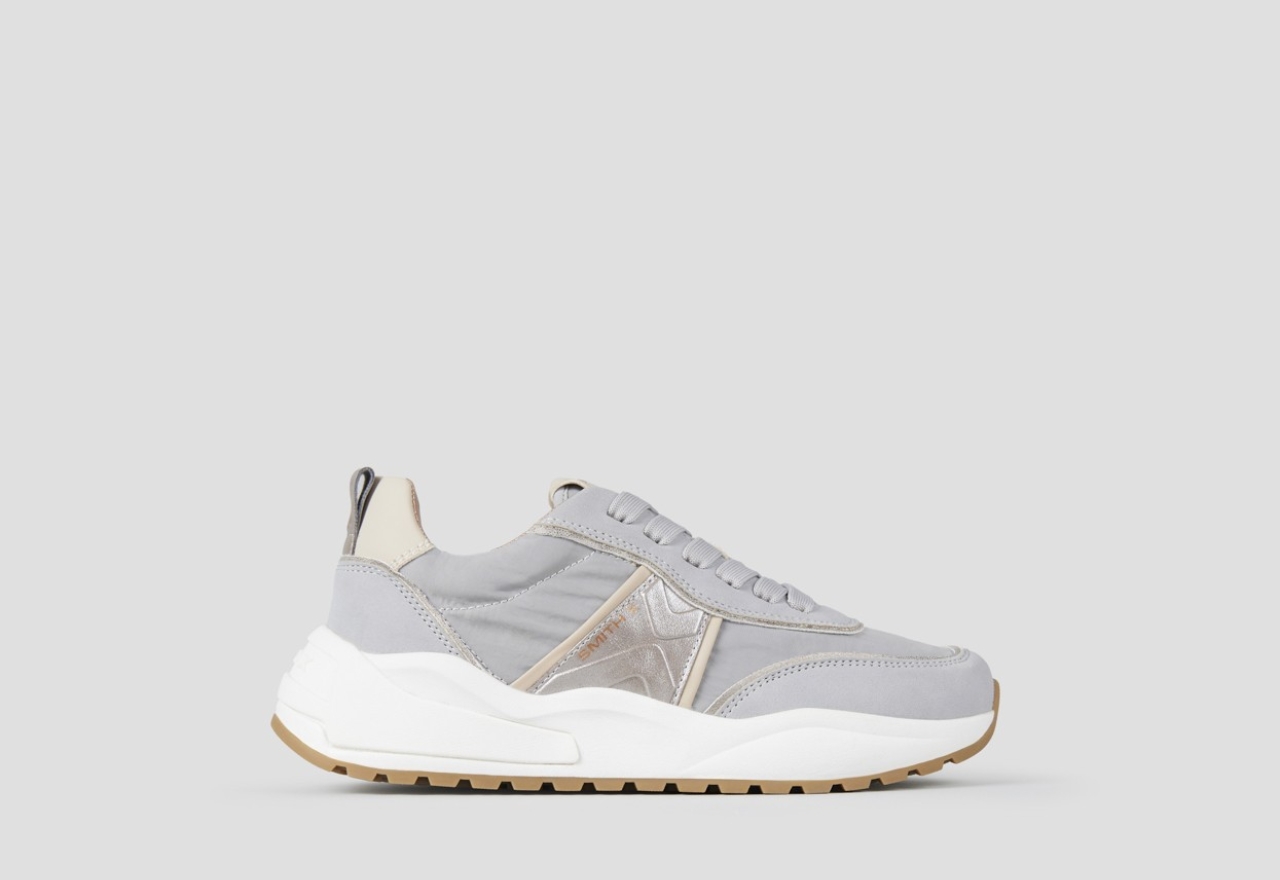 Sneakers Alexander Smith blaze donna in nylon avio e dettagli in laminato argento - 1