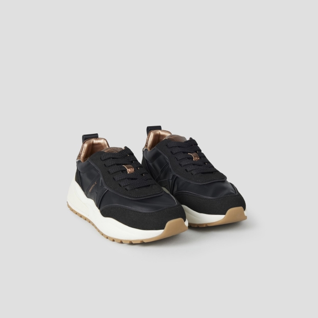 Sneakers Alexander Smith blaze donna in nero con tallone in laminato stropicciato rame - 3