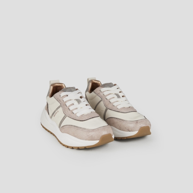 Sneakers Alexander Smith blaze donna avorio e dettagli in cracklè bronzo - 3