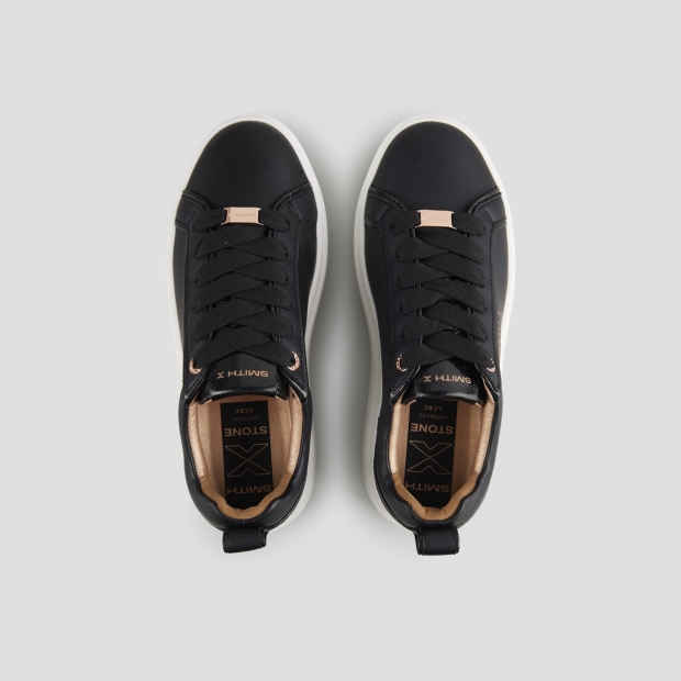 Sneakers Alexander Smith stone donna in nero e dettagli in laminato nero - 5