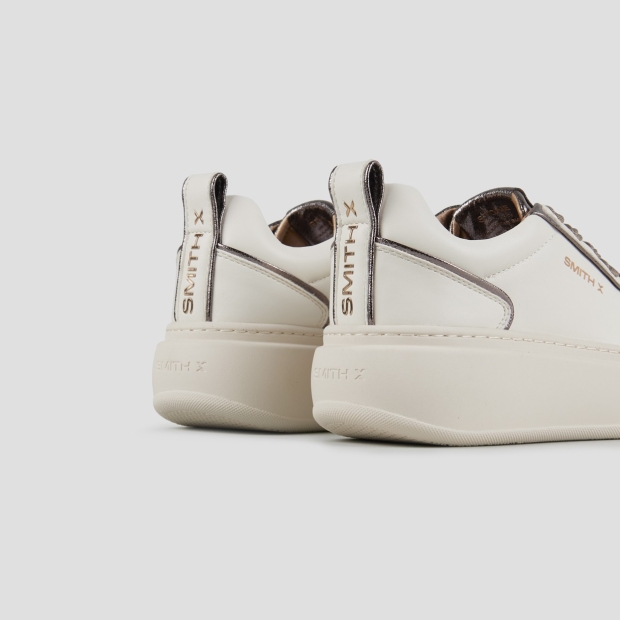 Sneakers Alexander Smith stone donna in bianco e dettagli in laminato argento - 4