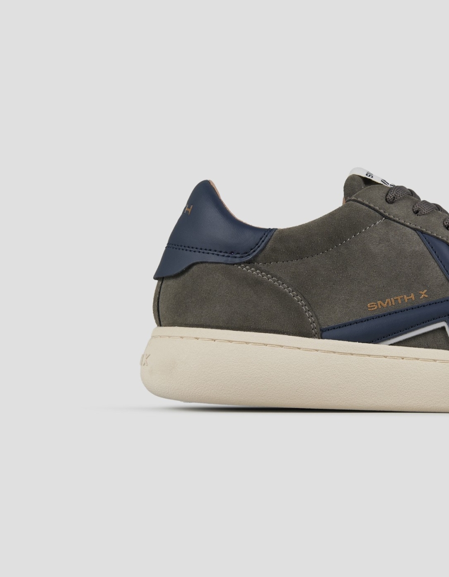 Sneakers Alexander Smith ocean uomo in suede grigio con dettagli blu - 2