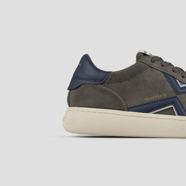 Sneakers Alexander Smith ocean uomo in suede grigio con dettagli blu - 2