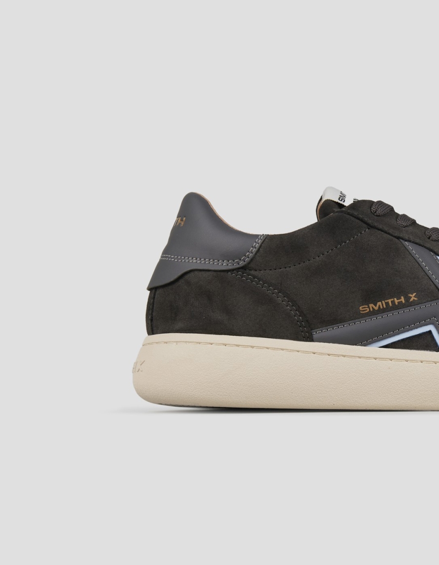 Sneakers Alexander Smith ocean uomo in suede grigio scuro con dettagli blu - 2