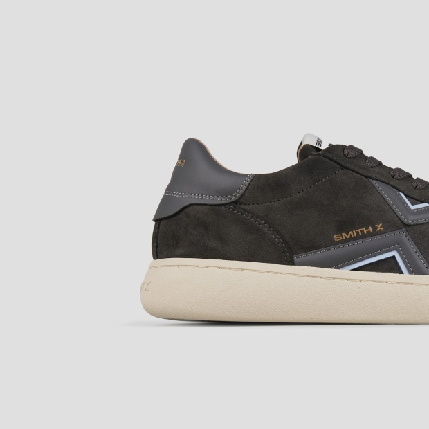 Sneakers Alexander Smith ocean uomo in suede grigio scuro con dettagli blu - 2